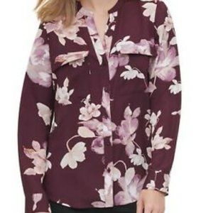 Calvin Klein Purple Floral Top